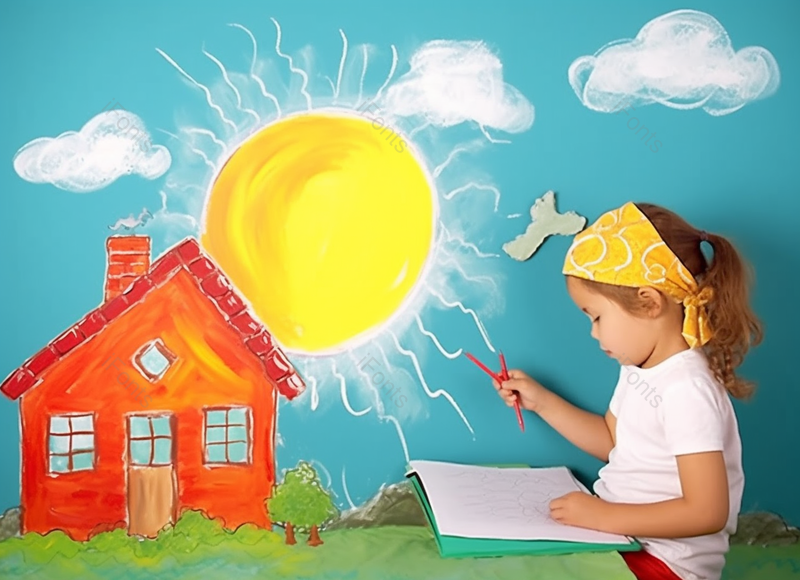 女孩拿着画笔作画爱好艺术教育摄影图,高清,摄影图,摄影图片,图片大全,摄影图免费下载